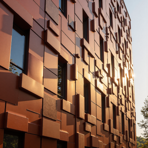 教育机构教学楼外观，现代化校园建筑，绿树成荫环境